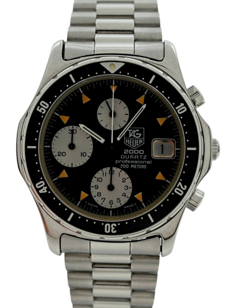 Tag Heuer 37mm Men's 2000 Series Chronograph Black Dial Watch! Ref: 273.206/1! — image 6 of 8